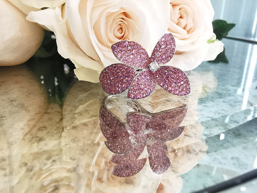 Thumbnail: Pink Sapphire Flower Ring