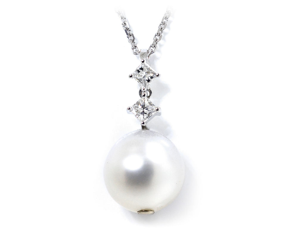 pearl pendant with diamonds