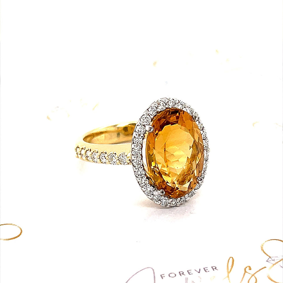 Thumbnail: Citrine and Diamonds Halo Ring