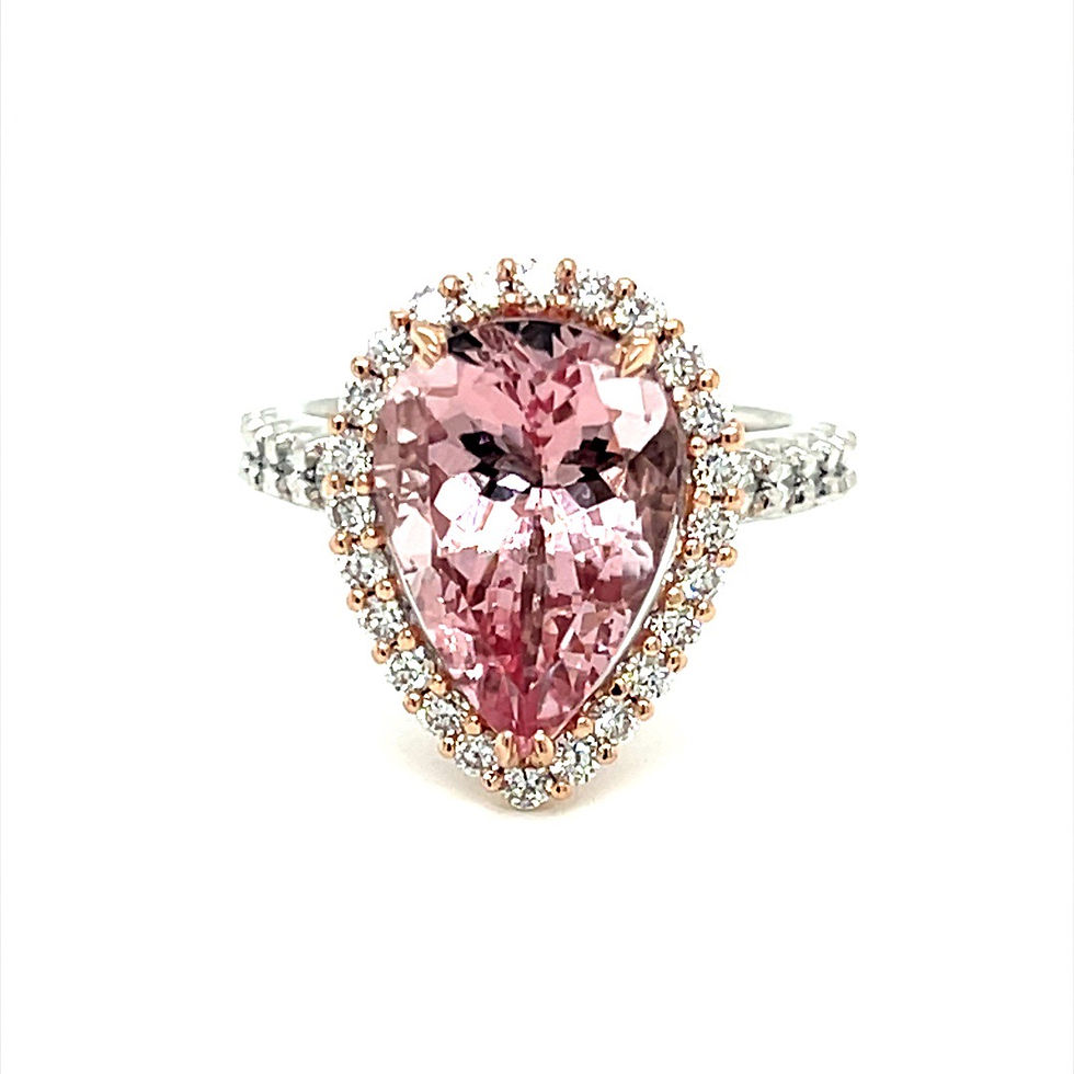 Thumbnail: Pink Morganite Diamond Halo Ring