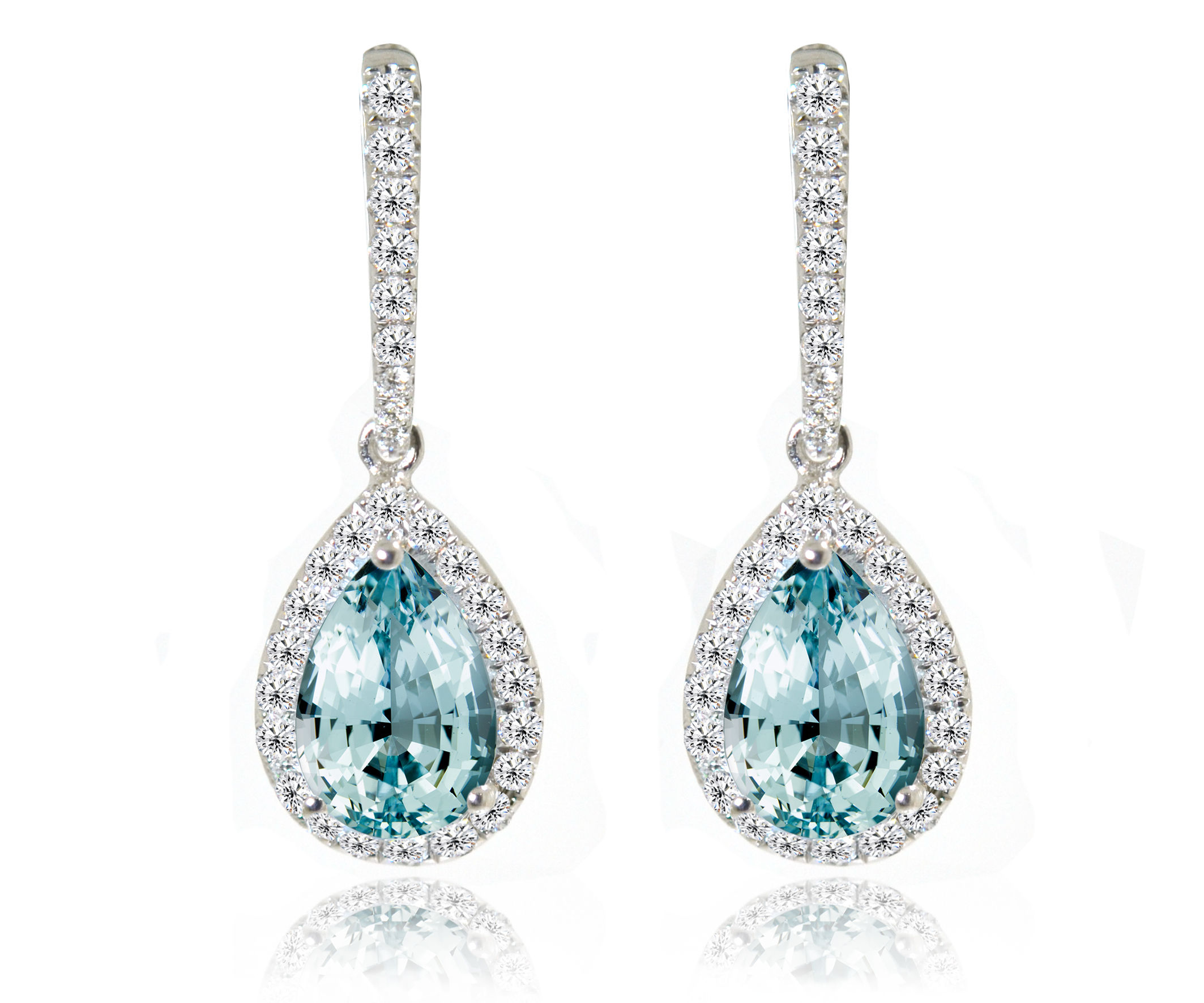 pear cut aquamarine earrings