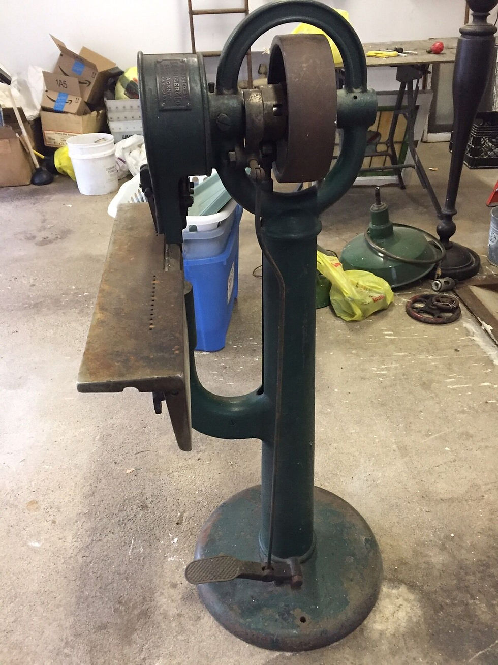 Thumbnail: RH Brown Wire Stitching Machine New Haven CT EC Fuller NY Industrial Antique Old