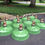 Thumbnail: Antique Copper-Top Green Porcelain Industrial Barn Lights