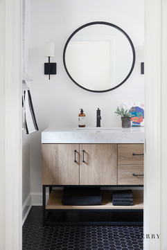 Clean & modern boys bathroom from Charlotte Interior designer Lisa Sherry.