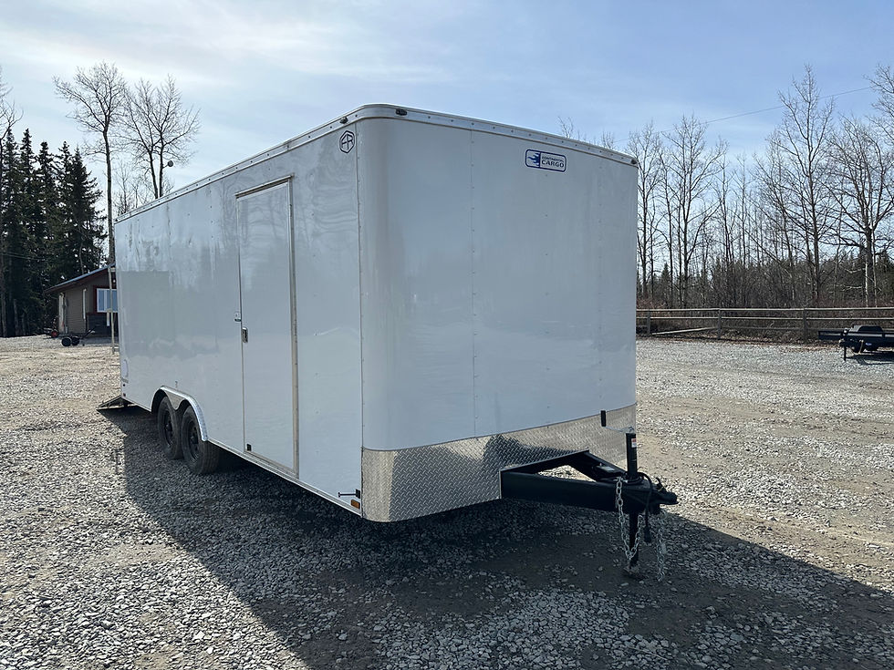 Thumbnail: 8' x 20' White Cargo With Ramp Door