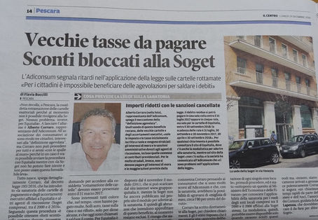Vecchie tasse da pagare, sconti bloccati alla Soget