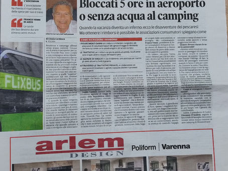 Bloccati cinque ore in aeroporto ...  senza acqua al camping
