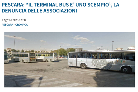 Pescara: “Il terminal bus è uno scempio”. La denuncia delle associazioni