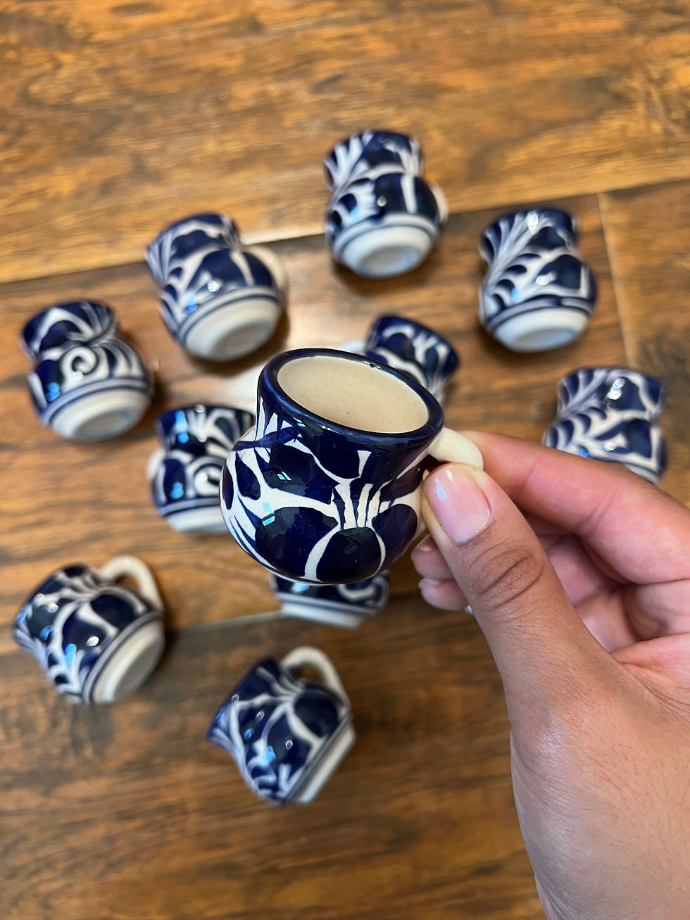 Thumbnail: Blue Mini Tazitas - Set of 12 (candle free)