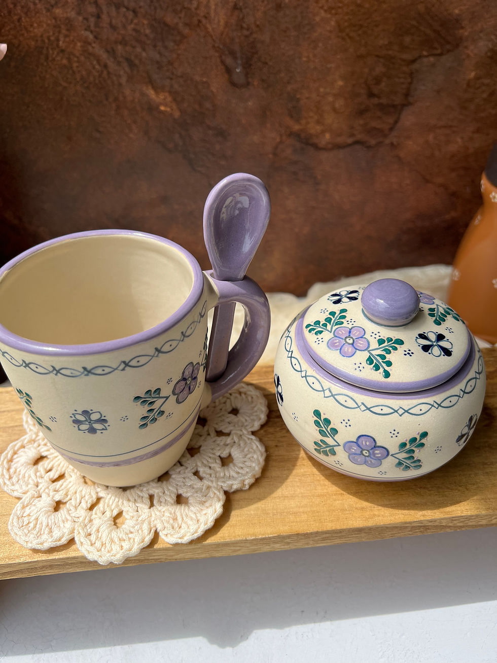 Thumbnail: Lavender Cielito Lindo Mug + Sugar Tray Set