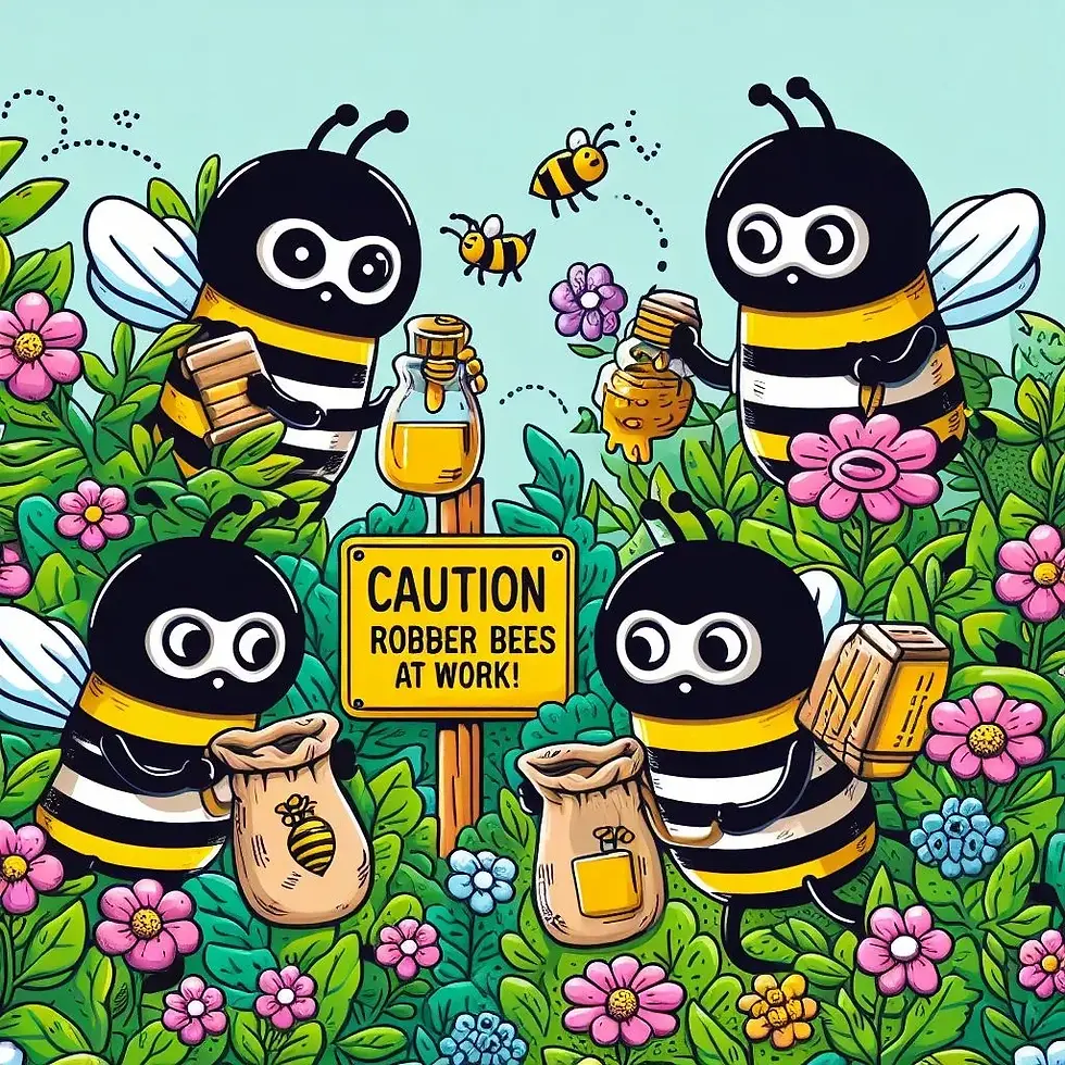 Robber bees can do a lot of damage to other beehives