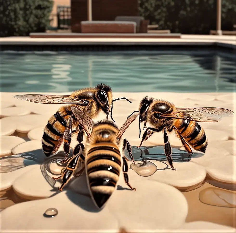 The bees need lots of water during the summer months