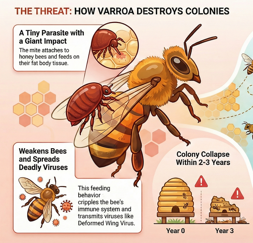 Infographic of varroa mites