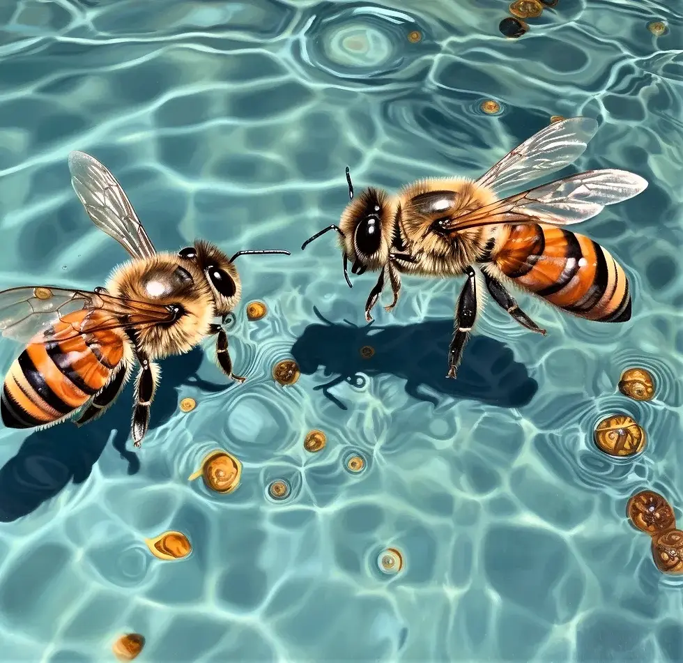 Water is the key to life and the bees need it desperately in the hot summer