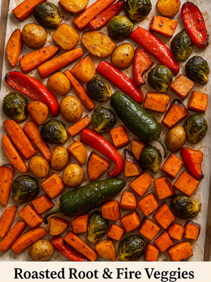 Roasted Root & Fire Veggies with Honey-Garlic Glaze