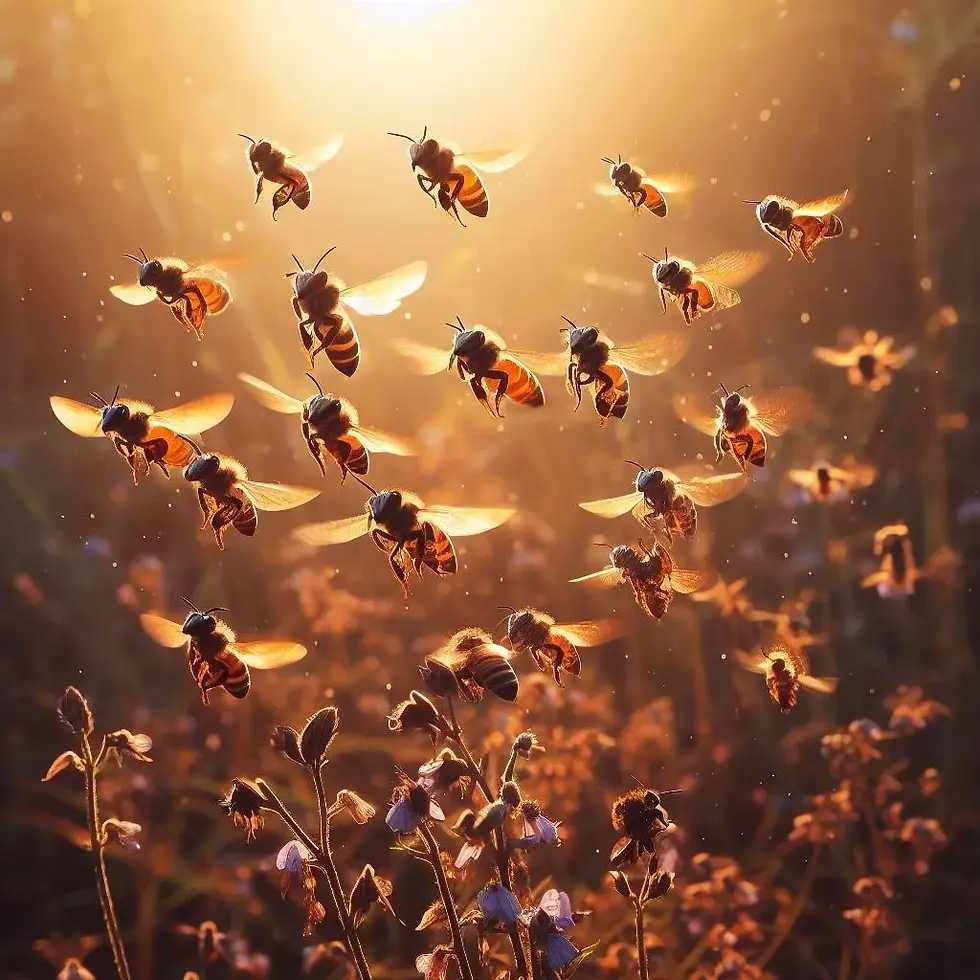 The drones awaiting a queen bee for mating