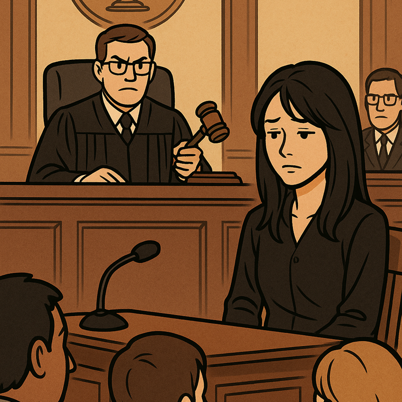 재판을 받는 여성