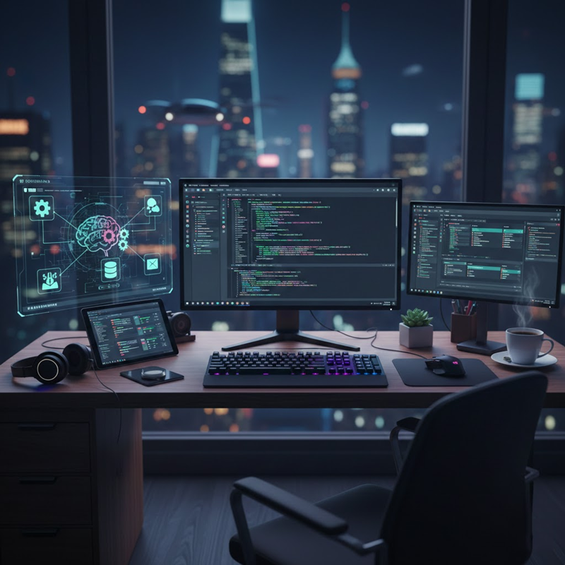 개발자의 컴퓨터 화면