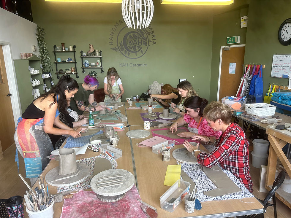 Reflective Rebels pottery event, group of people coming together to do pottery
