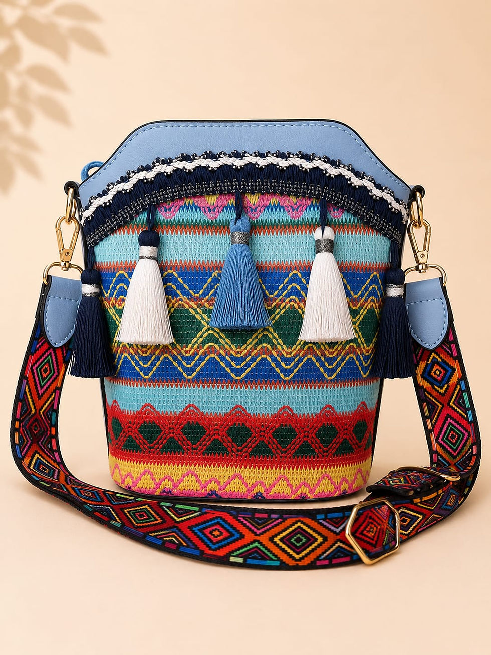 Miniatura: BOLSO CARRIEL AZUL CIELO