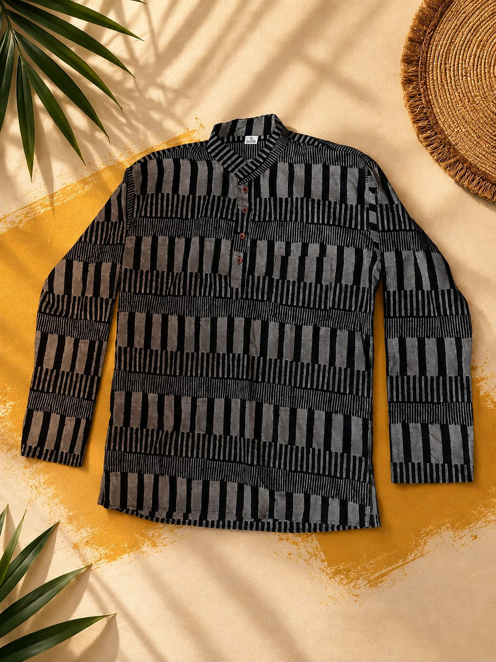 Miniatura: CAMISA KURTA CABALLERO NEGRO GRIS
