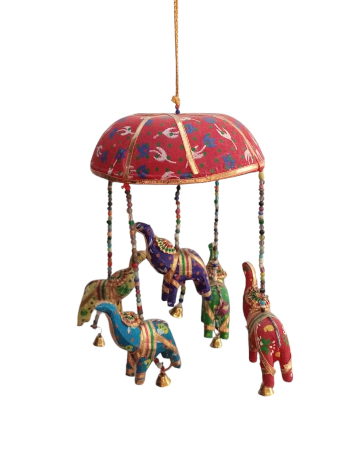 Movil tibetano sombrilla rojo