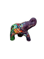 Elefante Cerámica Morado - Verde