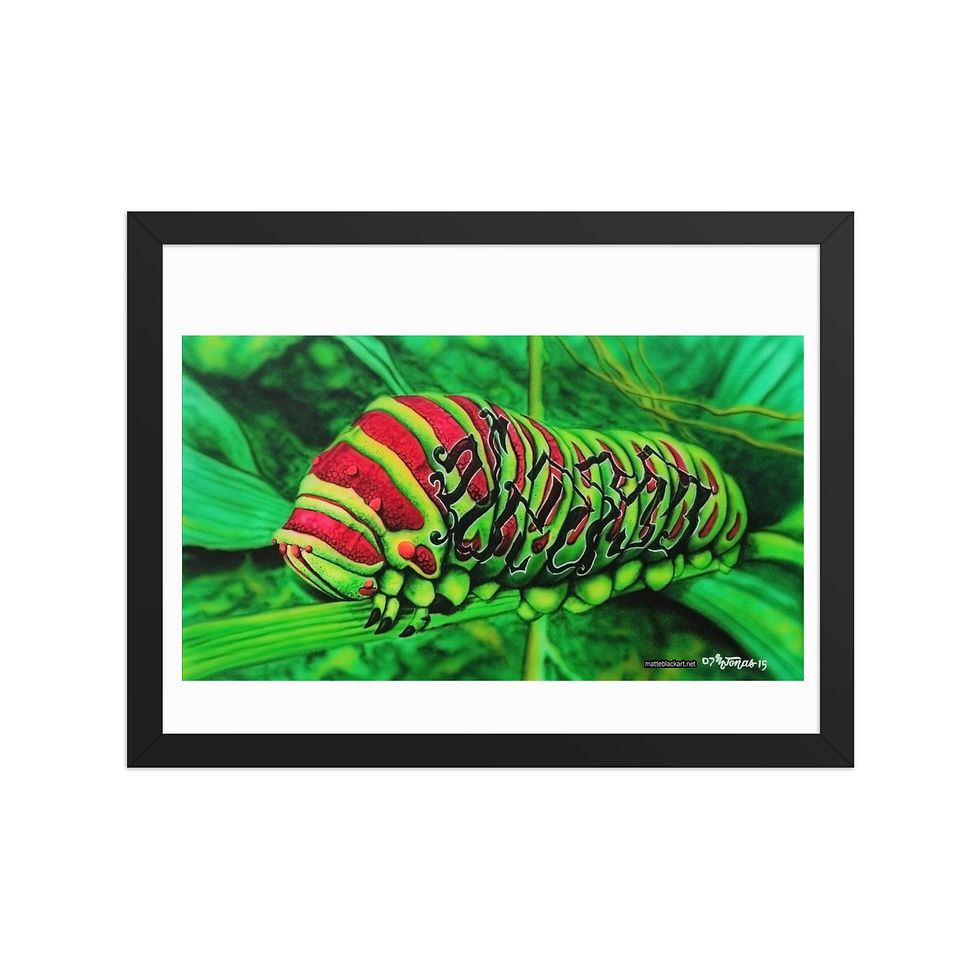 Thumbnail: Calligraphy Caterpillar Framed poster