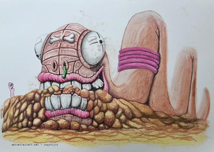 chewing on the gravel of life worm print colour.jpg