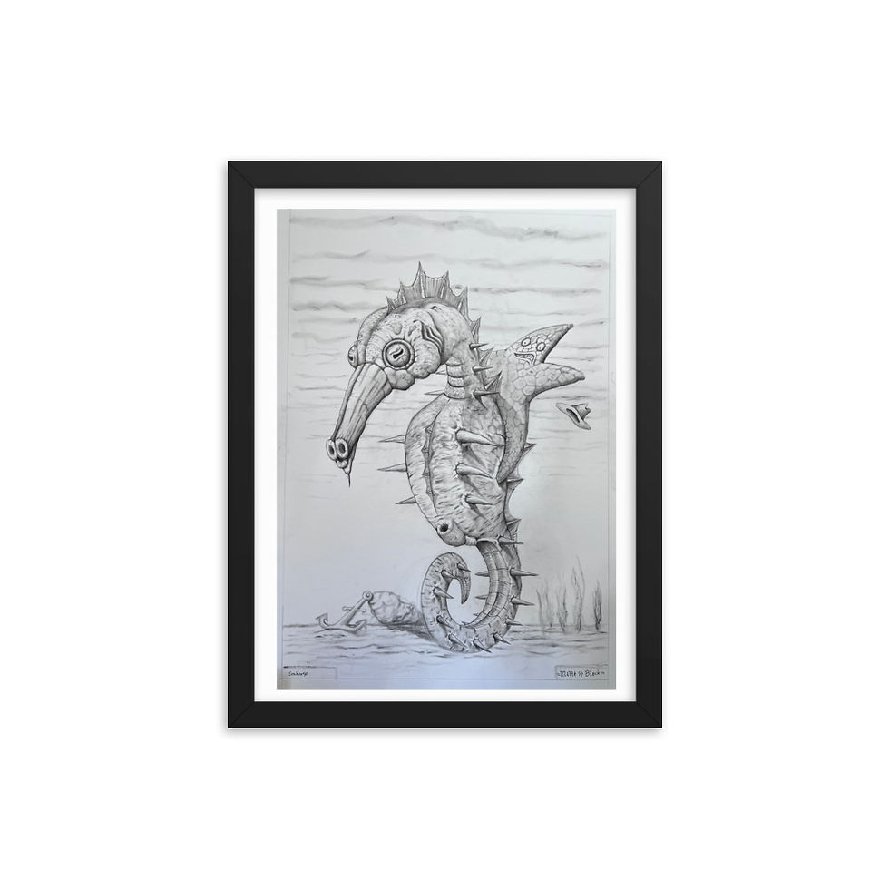 Thumbnail: seahorse Framed poster copy