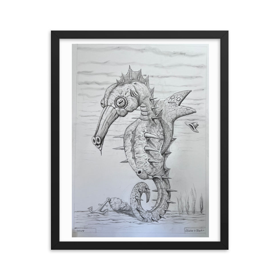 Thumbnail: seahorse Framed poster copy