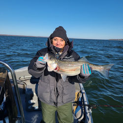 Lake Texoma guided striper fishing.