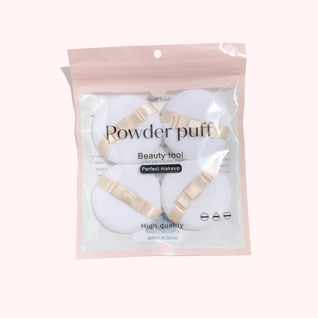 Aplicador esponja para polvo redondo, 4 pcs