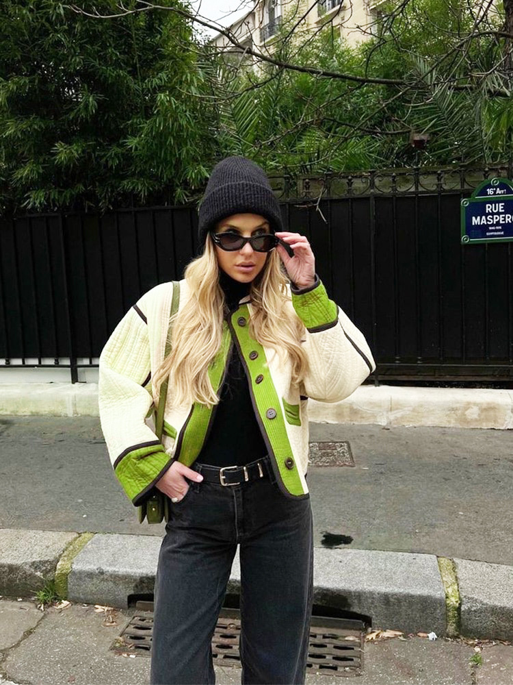 Thumbnail: Color blocked women's cotton jacket