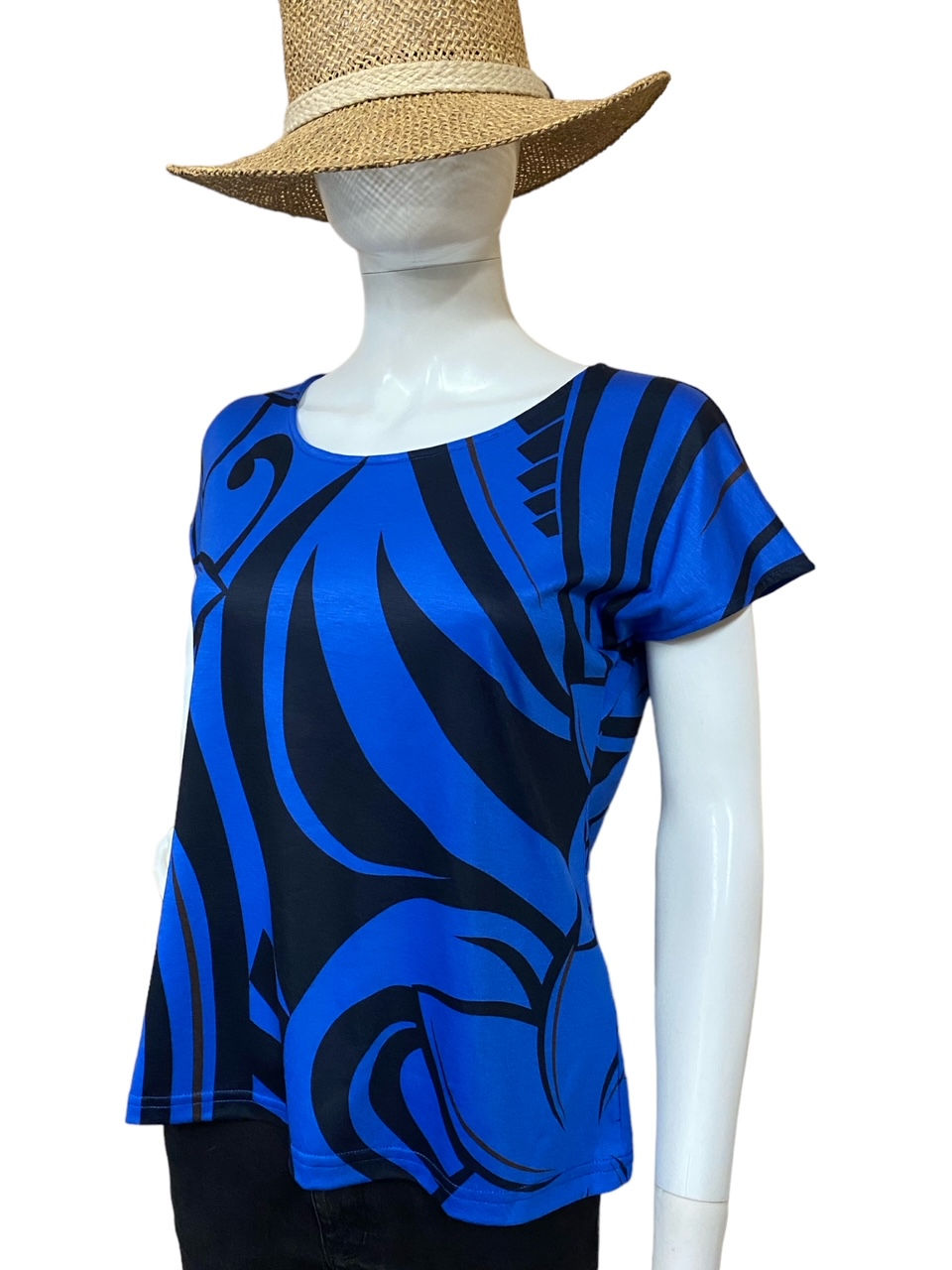Thumbnail: Short Sleeve T-shirt (Black-Blue)