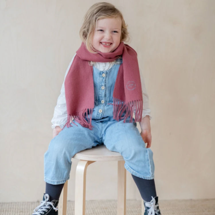 Thumbnail: Lambswool Kids Scarf - Rose