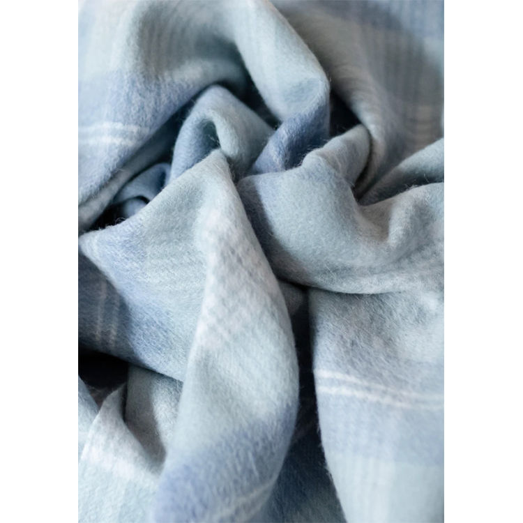 Thumbnail: Super Soft Lambswool Baby Blanket - Blue Check