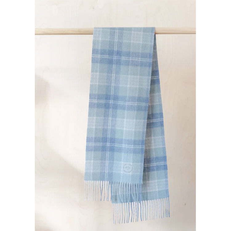 Thumbnail: Lambswool Kids Scarf - Blue Check