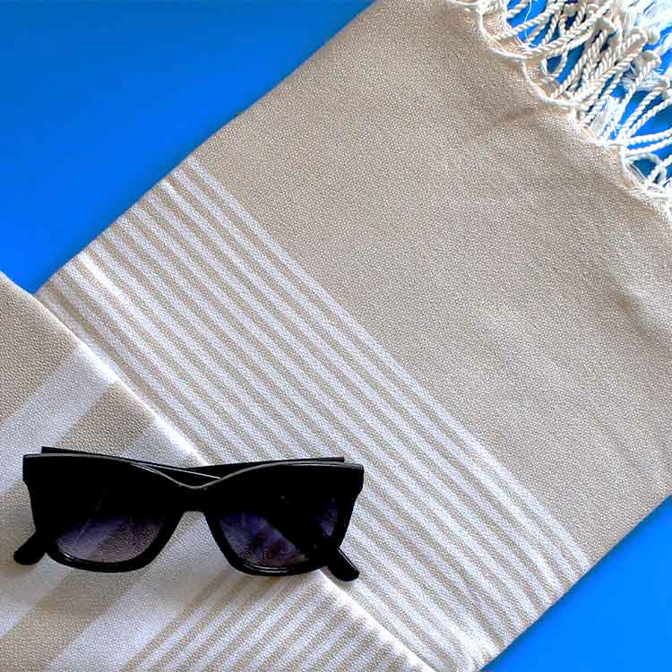 Thumbnail: Malibu Hammam Towel with Gift Box (Beige)