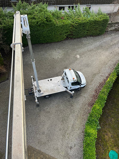 Cherry picker hire with operator carrying out access work