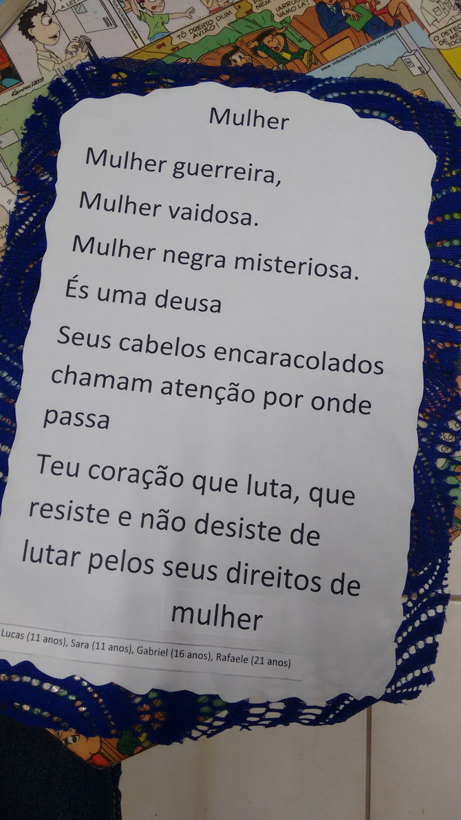 Pequenos escritores estão surgindo na Biblioteca Comunitária Chocolatão