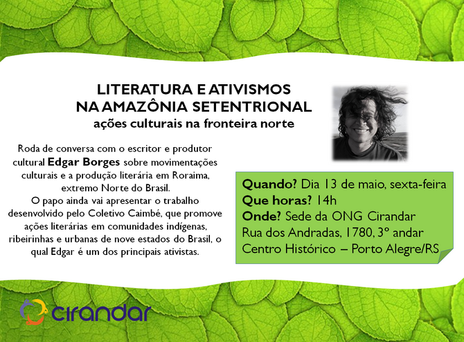 ONG Cirandar promove roda de conversa com ativista cultural de Roraima