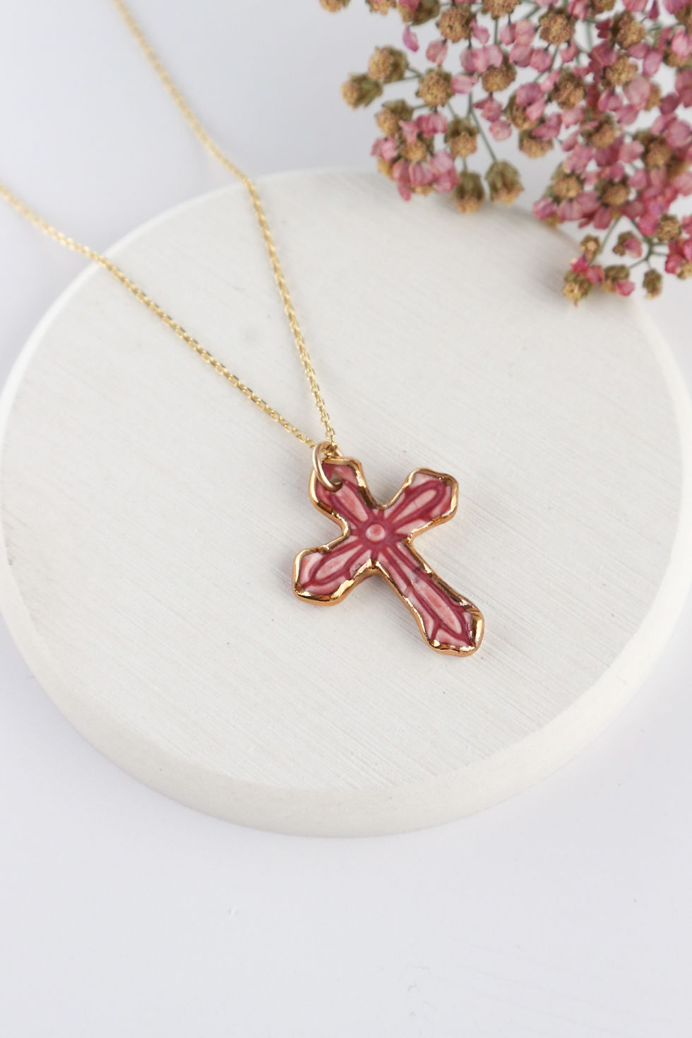 Thumbnail: Rose cross necklace