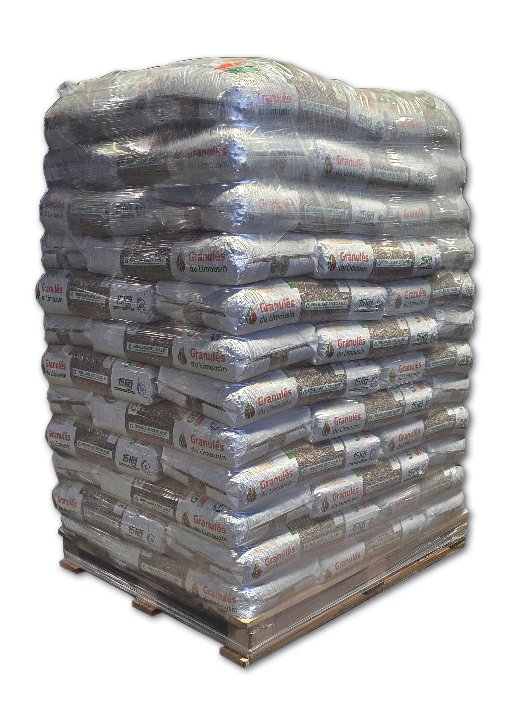 PALETTE DE 72 SACS DE 15 KG DE GRANULÉS BOIS - CORREZE - Prix sur place