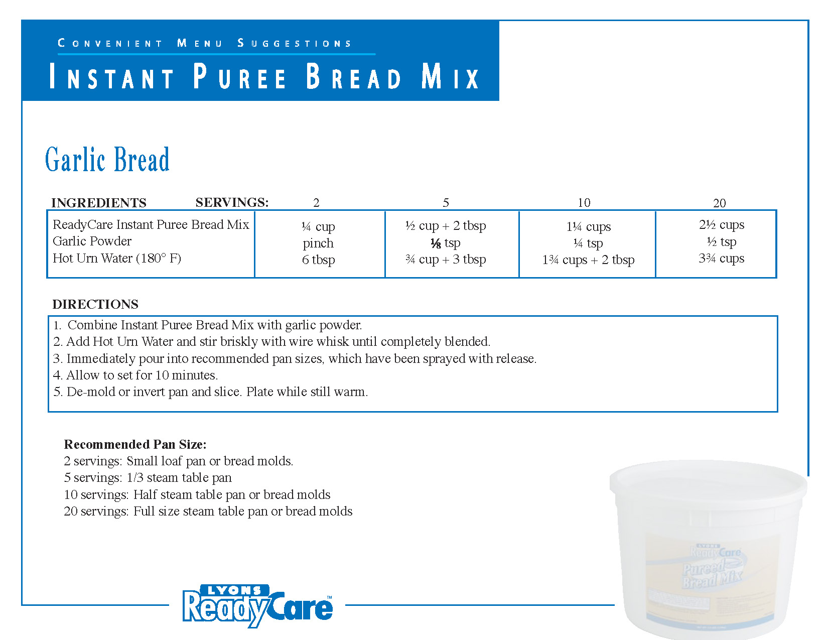 Lyons ReadyCare Recipes