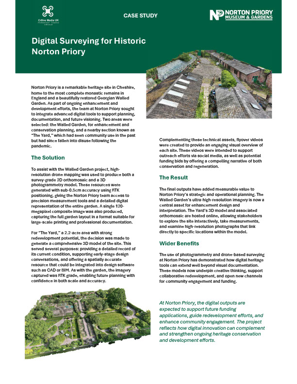 Case Study on the creation of 3D Photogrammetry Models for Norton Priory