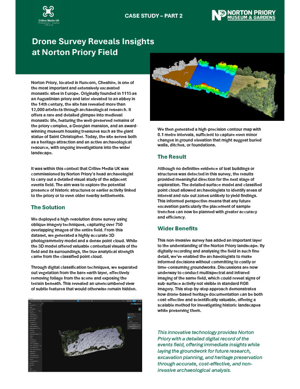 Case Study on the 3D Photogrammetry analysis of the Events Field at Norton Priory