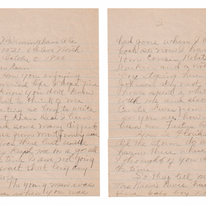 Letter to Aileen Means Gladden from "Velma"