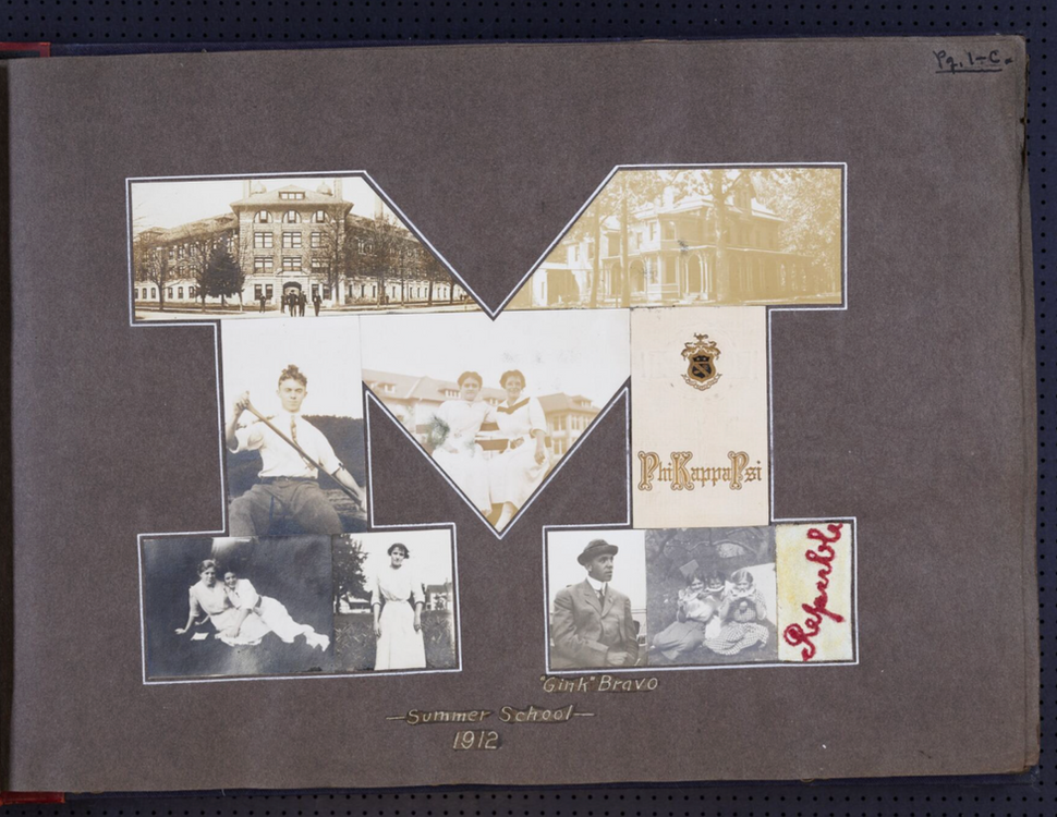 Page with M-Shaped Photographs