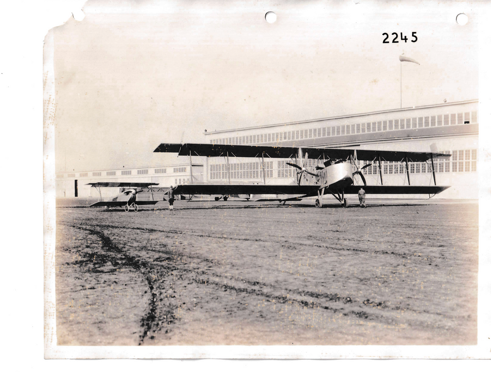 Front View of An Unidentified Biplane Bomber